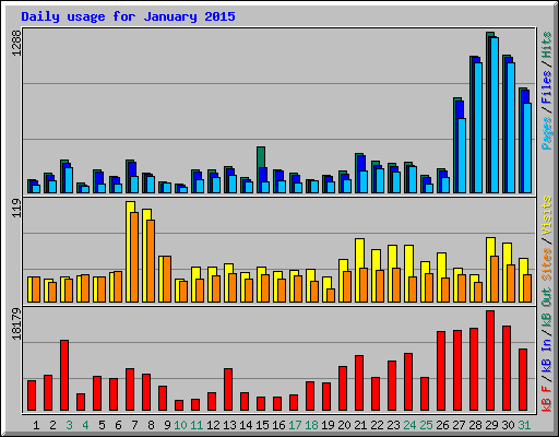 Daily usage for January 2015