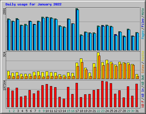 Daily usage for January 2022