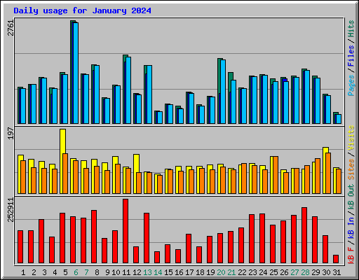 Daily usage for January 2024