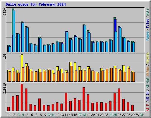 Daily usage for February 2024