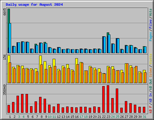 Daily usage for August 2024
