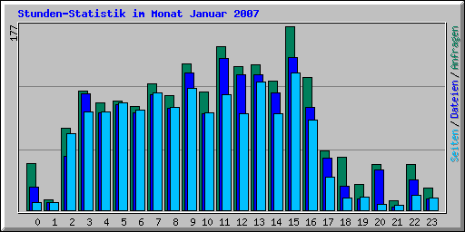 Stunden-Statistik im Monat Januar 2007