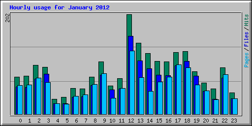 Hourly usage for January 2012