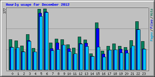 Hourly usage for December 2012