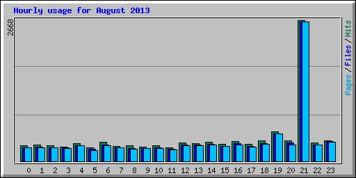 Hourly usage for August 2013