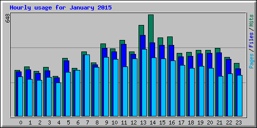 Hourly usage for January 2015