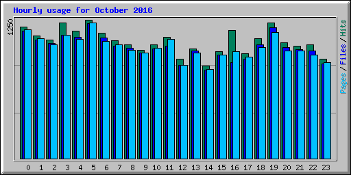 Hourly usage for October 2016