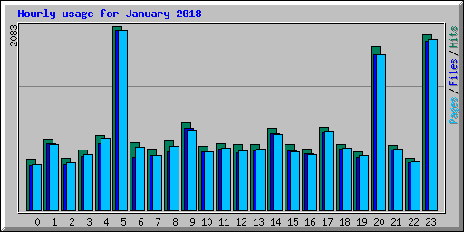 Hourly usage for January 2018