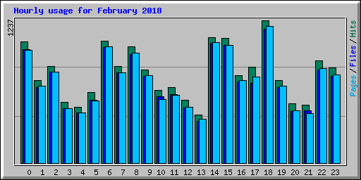 Hourly usage for February 2018