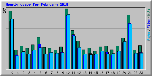 Hourly usage for February 2019