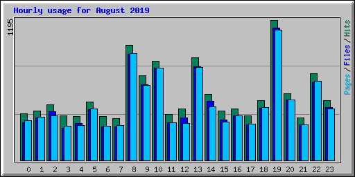 Hourly usage for August 2019