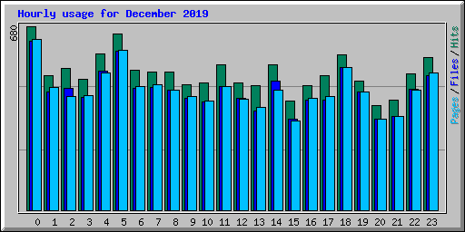 Hourly usage for December 2019