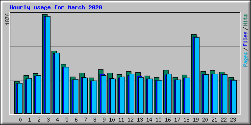 Hourly usage for March 2020