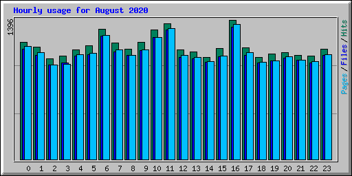 Hourly usage for August 2020