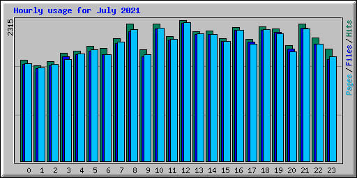 Hourly usage for July 2021