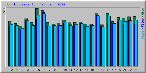 Hourly usage for February 2022