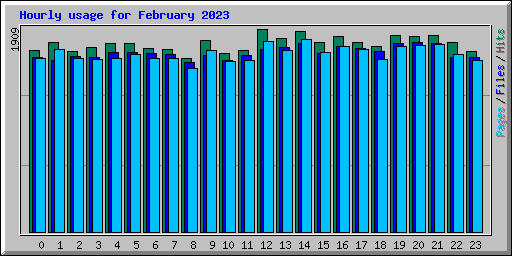 Hourly usage for February 2023