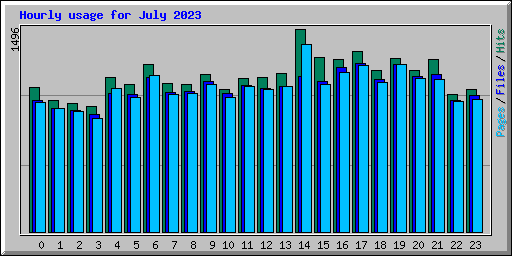 Hourly usage for July 2023